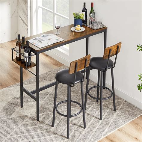 Buy CALABASH 3 Pieces Pub Table and Chair Set, Counter Height Dining ...