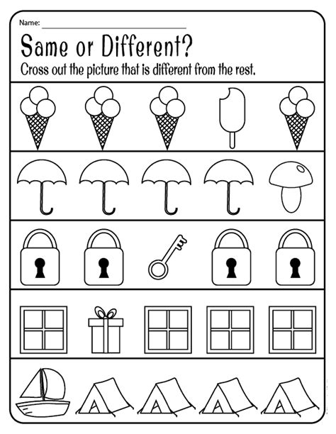 Same Difference Worksheet 的图像结果