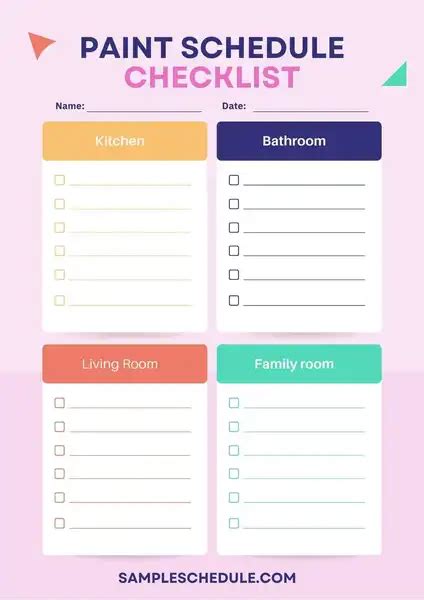 Image result for Paint Schedule Example
