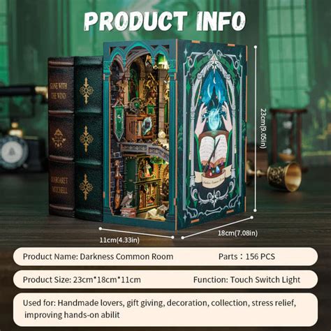 RK05 Darkness Common Room DIY Book Nook Kit Bookshelf Insert Diorama S ...