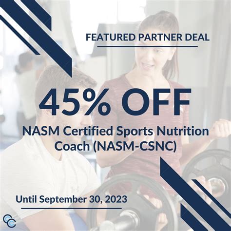 With NASM's Certified Sports Nutrition Coach (NASM-CSNC) course, you'll ...