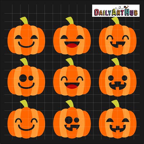 Halloween Cute Jack O Lanterns Clip Art Set – Daily Art Hub – Free Clip ...