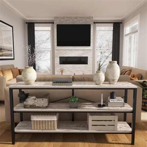 Amazon.com: Vida Vistoso 71 Inch Industrial Console Table Behind Couch ...