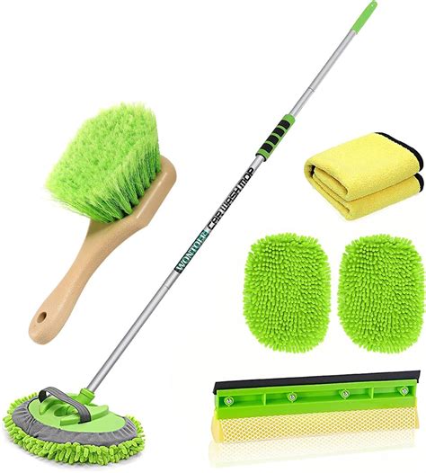 Amazon.com: Wontolf 62'' Car Wash Brush with Long Handle Chenille Microfiber Car Wash Mop Mitt ...