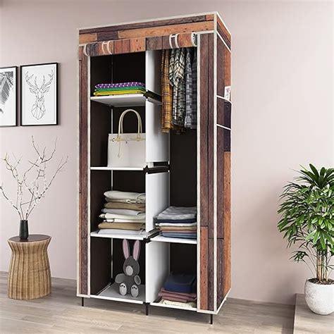 GTC® Printed Collapsible Wardrobe Portable Foldable Closet for Clothes ...