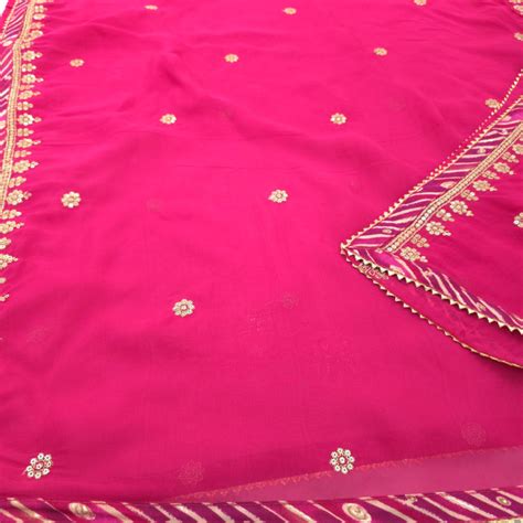 Set 30- 3rd Feb - Festive Rani pink lehariya modal - All over foil ...
