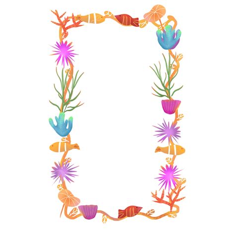 Marine Plants Hd Transparent, Simple Hand Painted Wind Ocean Water ...