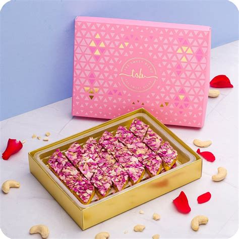 Buy Rose Kaju Katli Box of 450 grams | The Sweet Blend