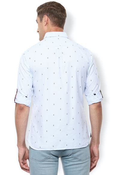 Buy Men Blue Slim Fit Print Full Sleeves Casual Shirt Online - 556811 ...