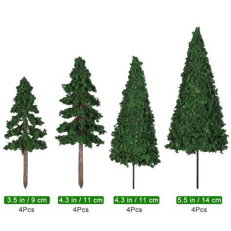 Buy 16 Pieces Mixed Model Trees 3.5-5.5 inch Train Trees Railroad ...