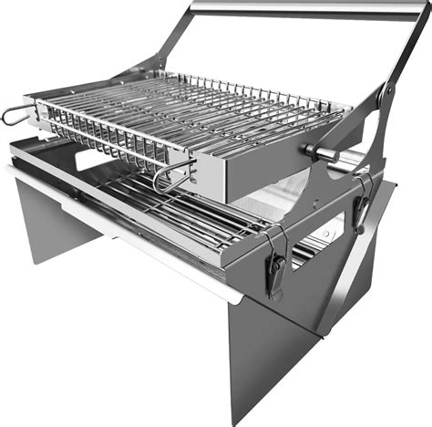 Amazon.com: BiggerFire 360° Rotating Barbecue Grill, Stainless Steel ...