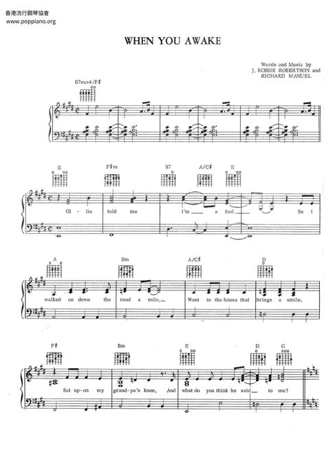 The Band-When You Awake Sheet Music pdf, - Free Score Download ★