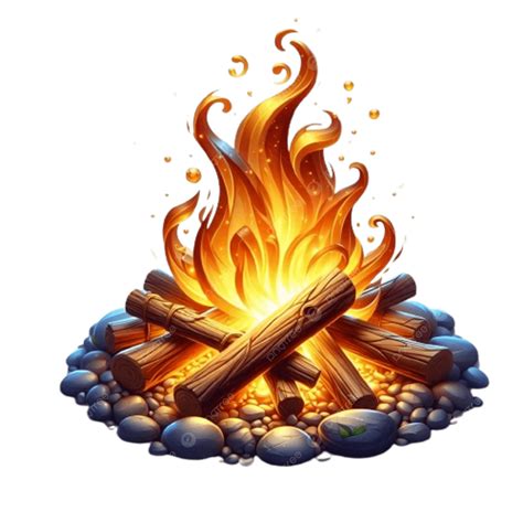 Outdoor Fire Pit With Burning Wood, R Fire Pit With Burning Wood ...