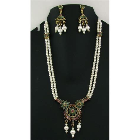 Real Pearl Necklace Earrings Set – Karizma Jewels