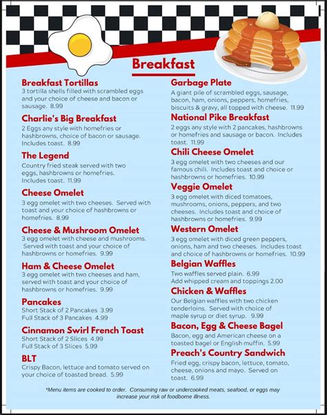 Menu at Route 40 Classic Diner restaurant, Grindstone