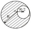 A spherical portion of radius (R/2) is removed from a solid sphere of ...