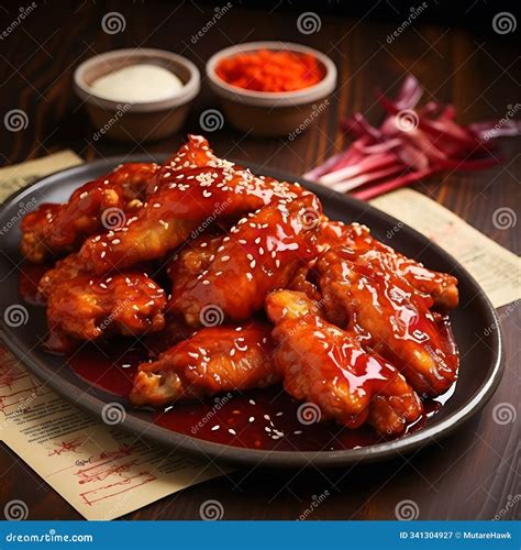 Delicious Spicy Chicken Wings Levitating Above Red Pot With Droplets ...