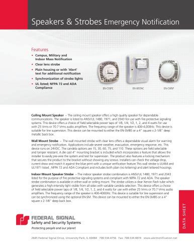 Modulator® Speaker Array MOD Series - FEDERAL SIGNAL - PDF Catalogs ...