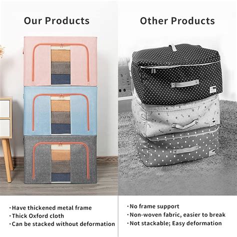 Buy Idevalk Foldable Storage Containers for Clothes, 2 Pcs 66L ...