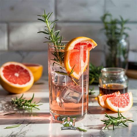 Rosemary Grapefruit Gin Fizz Cocktail Recipe - Thirsty Tales
