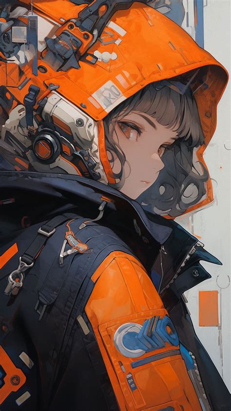 Download wallpaper 1080x1920 girl, jacket, anime, hood samsung galaxy ...