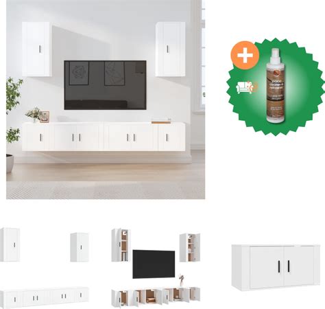 vidaXL TV-Meubelset - Klassiek - Wit - 2x 80 x 34.5 x 40 cm / 2x 40 x ...