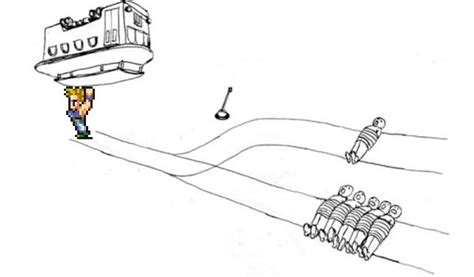 Image result for Kid Solves Trolley Problem