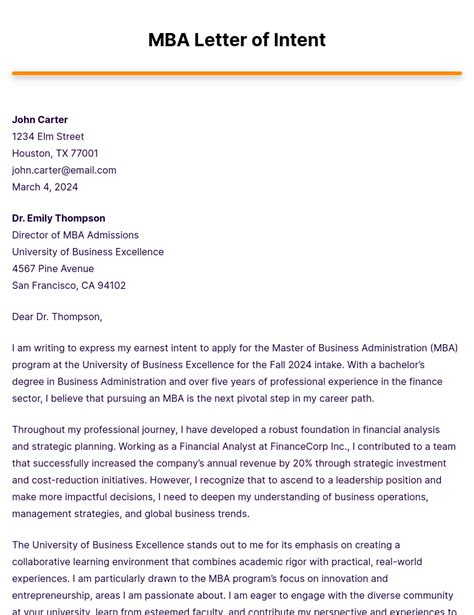 Image result for MBA Application Header Example