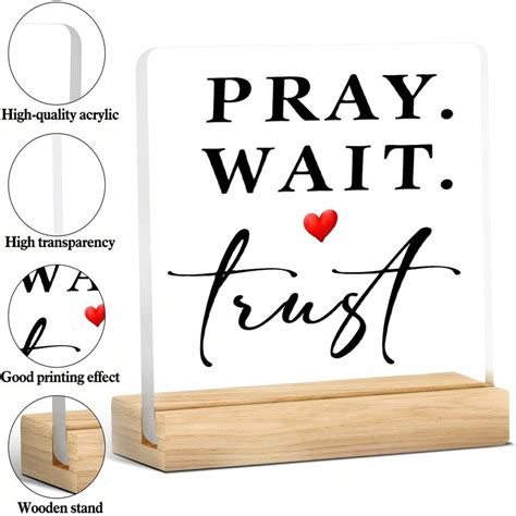 1pc, Inspirational Office Home Desktop Decor, Prayer Waiting Trust ...
