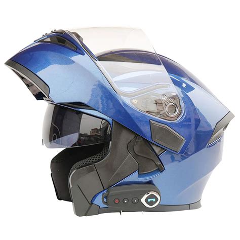 Motorcycle Bluetooth Helmets Full Face Flip Up Dual Visors Helmet ...