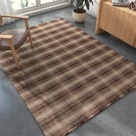 Carpet For Living room 5X8 Feet Beige And Brown Wool Rectangle Abstrac ...