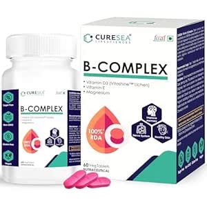 CURESEA Lifesciences Vegan Vitamin B Complex 100% RDA B1, B2, B3, B5 ...