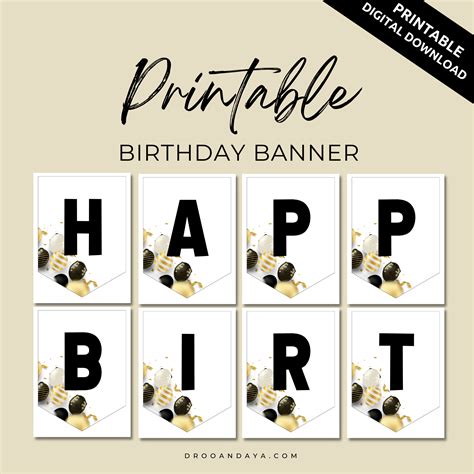 Downloadable Happy Birthday Banner Printable Pdf - King Printables