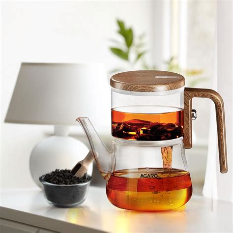 AGARO Elite Borosilicate Glass Tea Pot for Loose Tea, Stainless Steel ...