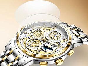Buy SOLLEN Skeleton Watch for Man, Formal Analog Quartz Watch with ...
