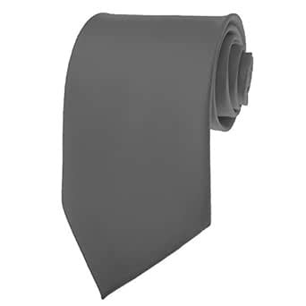 Buy Charcoal Necktie SOLID Mens Neck Tie Satin at Amazon.in