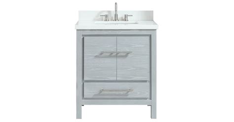 Azzuri RILEY-VS31-SSG Riley 31" Single Vanity Set with Wood Cabinet ...