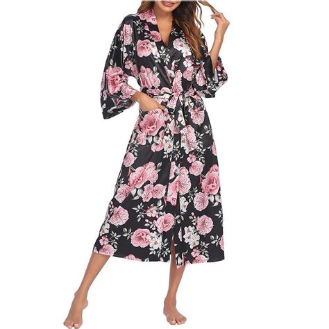 IROINNID Satin Pajama Set for Women with Robe Silk Pyjamas for Women ...