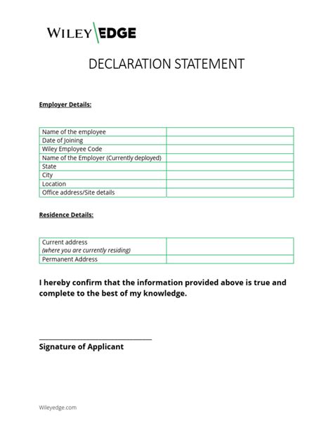 Image result for Statement Declaration Form