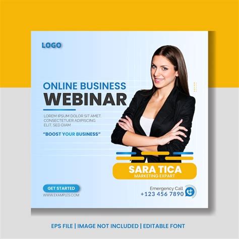 Digital marketing webinar social media banner template | Premium Vector