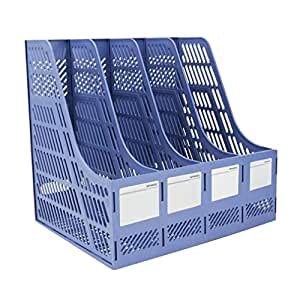 EBOFAB 4 Compartments Plastic File Rack Office Desk Organizer Book ...