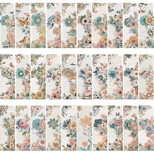 Faolo Floral Bookmarks for Books | Set of 30 Pieces | Double-Sided ...