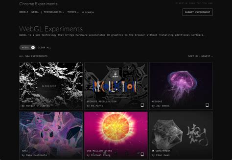 WebGL Experiments 的图像结果