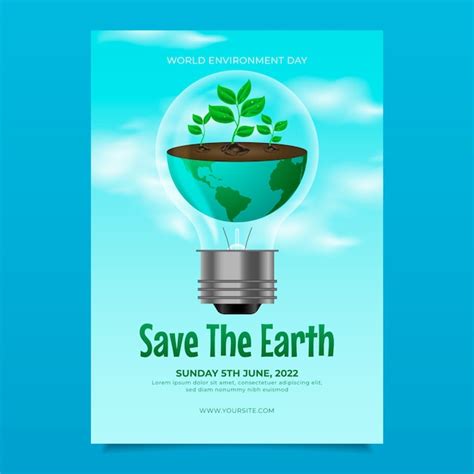 World environment day realistic poster or flyer | Free Vector