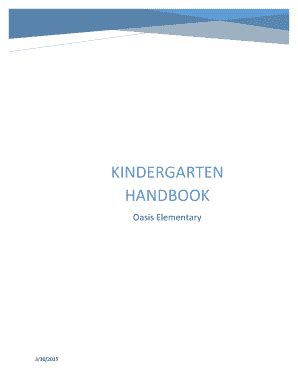 Fillable Online Kindergarten Handbook. Oasis Elementary Fax Email Print ...