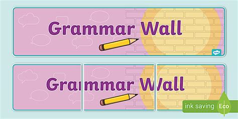 Grammar Wall Display Banner (teacher made) - Twinkl