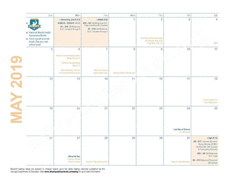 Atlanta Public Schools Calendars – Atlanta, GA