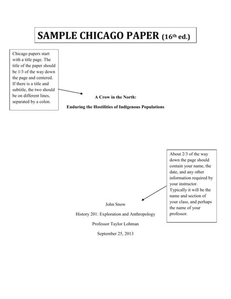 Chicago Style Paper Example 的图像结果