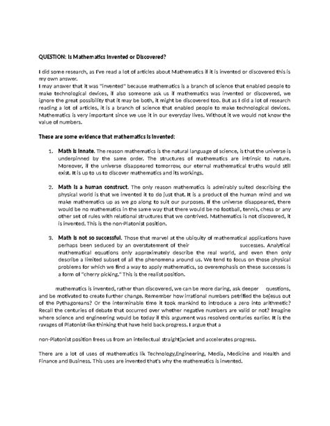 Image result for Mathematics Invention Debate