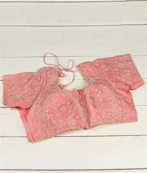 Buy Pink Tussar Embroidery Blouse T398585